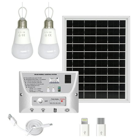 

Leyfeng Portable Solar Lighting System Waterproof 5.5W Solar Panel 1W & 2W LED Bulbs