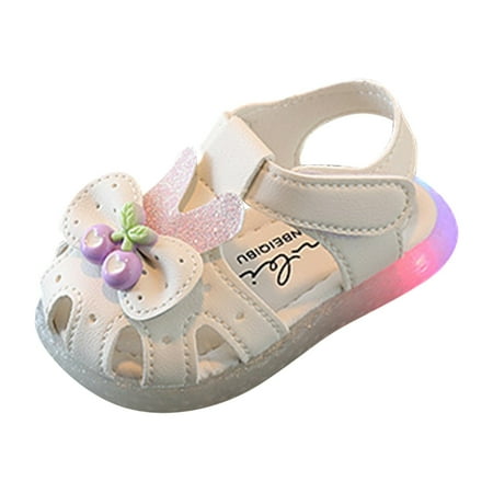 

Girls Sandals Children Flat Comfortable Soft Soft Sole Baotou Princess Light Slippers Beige 17 12M-16M