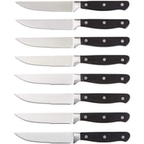 Mojitor 8-Piece Kitchen Steak Knife Set, 4.5", Black