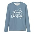 thumbnail image 4 of Timegard Hauts pour Femmes Joyeux Noël Imprimé Manches Longues Col Rond Chandail Décontracté Ample Confortable Automne, 4 of 4