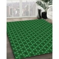thumbnail image 3 of Ahgly Company Machine Washable Indoor Round Transitional Deep Emerald Green Area Rugs, 4' Round, 3 of 7