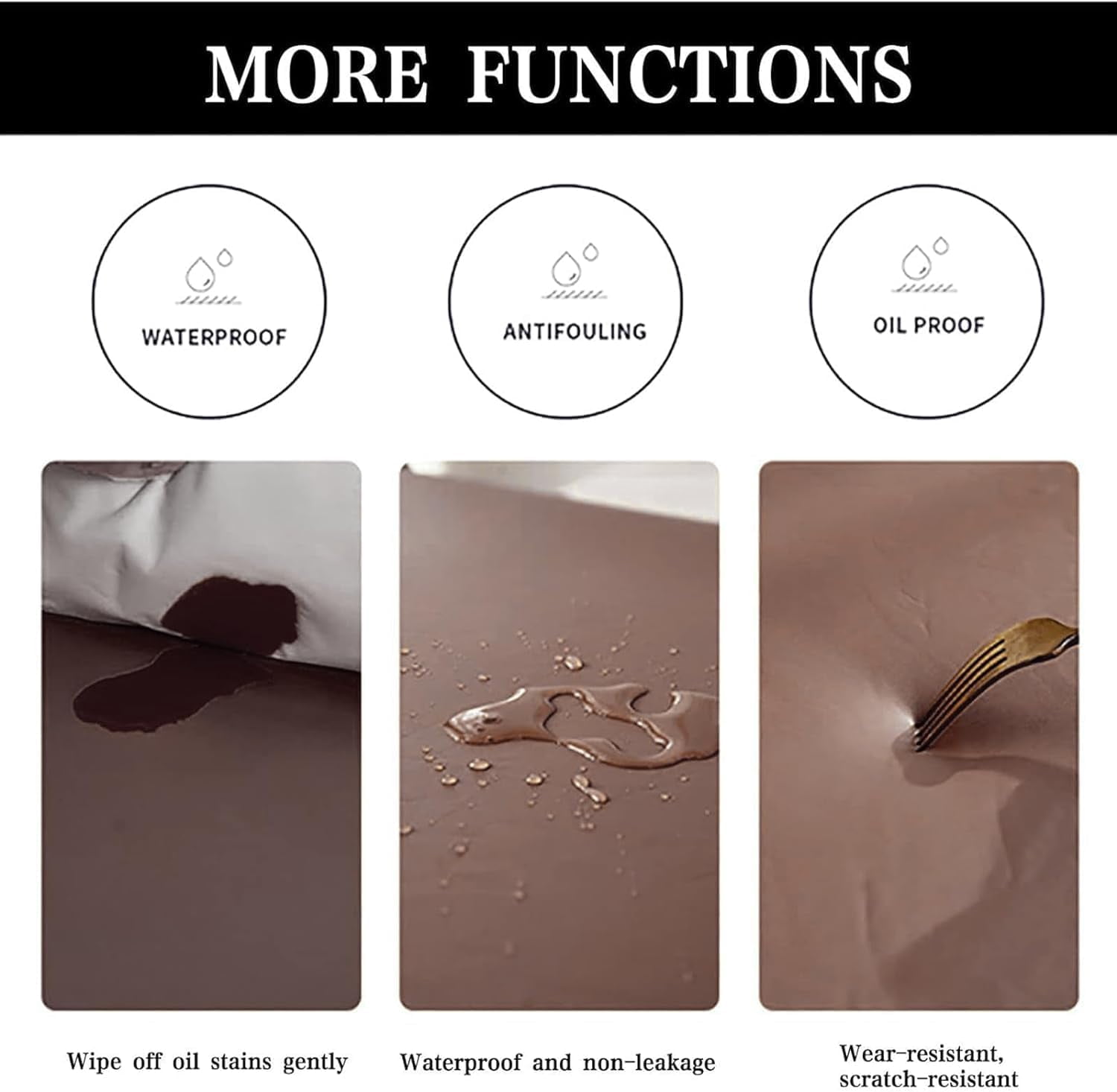 Leather RV Dinette Cushion Covers, PU Waterproof Slipcovers for Rv Furniture Dinette Cushion Covers Anti-Slip Rv Sofa Cover