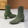 thumbnail image 7 of Wowcloth Knitted Stretch Booties for Women – Elastic Ankle-Length Design with Chunky High Heel & Pointed Toe for Casual Fashion Outfits, 7 of 7