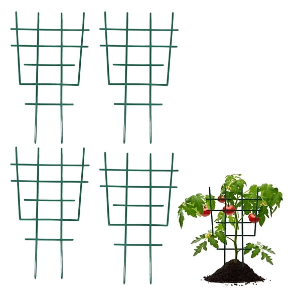 SOEILI 4 Pcs Garden Trellis for Climbing Plants Outdoor, 12"x6.5" Rustproof Sturdy Garden Arch Trellis for Potted Climbing Cucumber Tomato Rose Vegetable Flower Plant Trellises