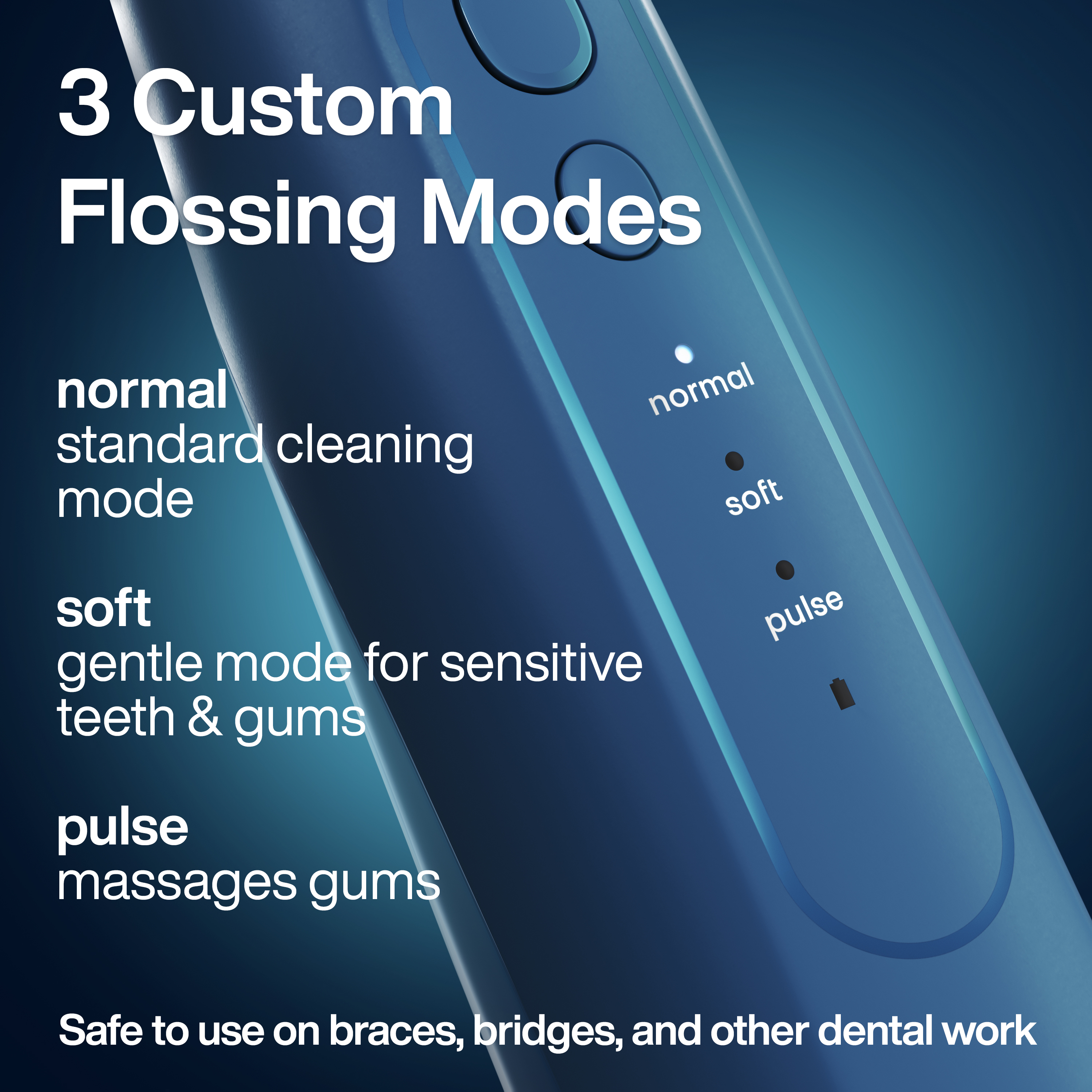AquaSonic Icon Cordless Water Flosser, Navy photo 5