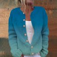 thumbnail image 2 of iOPQO Womens Cardigan Sweaters Cute Cardigans for Women Fall Cardigans for Women Knit Tops for Women Button Up Sweaters for Women Button Up Cardigan Women's Outerwear Sky Blue M, 2 of 8