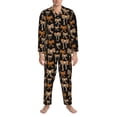 thumbnail image 3 of KLL Ribbon bows with leopard Sleepwear Mens Flannel Pajamas,Long Cotton Pj Set-Large, 3 of 7