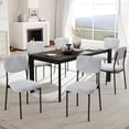 thumbnail image 3 of Upholstered Dining Chairs Set of 4, Stackable Modern Dining Room Chairs, Kitchen Chairs w/Soft Velvet Backrest & Sturdy Metal Legs ,Light Grey, 3 of 9