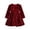 Red, variant on ZHOGXU Kids Girls Long Sleeve O Neck Red Velvet Sequin Belt A-Line Dress Nice For Party And Dance