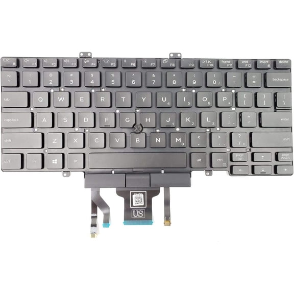 New US Black Backlit English Laptop Keyboard (Without Frame with Stick Pointer) for DELL Latitude 3400 5400 5400 5401 5410 5411 7400 (NOT for 7400 2 IN1) 7410