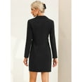 thumbnail image 4 of Unique Bargains Women's Elegant Blazer Office Work Dress with Pockets XS Black, 4 of 6