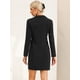 thumbnail image 4 of Vestido de trabajo de oficina elegante para mujer con bolsillos Negro XL, 4 of 6
