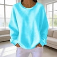 thumbnail image 3 of Womens Oversized Long Sleeve Pullovers Solid Color Crewneck Long Sleeve Casual Tops Waffle T-shirt, 3 of 5