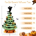 thumbnail image 2 of Patiojoy Pre-Lit Hand-Painted Ceramic Halloween Tree Tabletop Xmas Decor w/ 40 Decorative Lights and Ghost Topper, 2 of 9