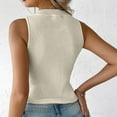 thumbnail image 4 of Charmgo Débardeurs pour Femmes Tendance Ajusté Col en V Côtelé Sans Manches T-Shirts Sans Manches Ajusté Basique Décontracté Été Blanc G, 4 of 6