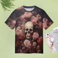 thumbnail image 5 of Skull Women T-Shirt Classic O Neck T-Shirts Short-Sleeve Trendy Animal Print Design Tshirt Casual Clothing, 5 of 5