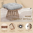 thumbnail image 2 of OMNIBERG 360° Outdoor Swivel Ottoman Stools Set of 2, Oversized All Weather Wicker Footstool with Cushion and Non-Slip Feet, Outdoor Seating Footrest for Bedroom, Living Room, Porch, Balcony, Gray, 2 of 6
