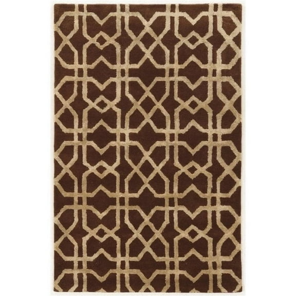 Bowery Hill 5' x 8' Hand Tufted Rug in Brown and Sand