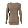 thumbnail image 6 of Splozh Maternity Shirts Ribbed Knit Long Sleeve Maternity Tops Comfortable Soft Fashionable Maternity Nursing V Neck Long Sleeved Maternity Wear Coffee,M, 6 of 8