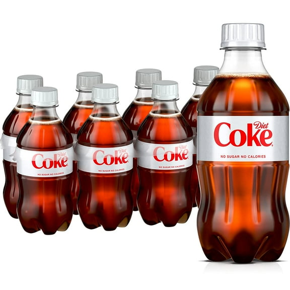 Diet Coca-Cola Soda Pop, 12 Fl Oz, 8 Pack Bottles, Quantity of 3