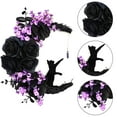 thumbnail image 3 of Halloween Moon Wreaths for Front Door, Black Cat on Moon Wreath Halloween Decor, Spooky Halloween Decorations Crescent Moon Wreath for Home Party Window Wall Indoor Outdoor, 3 of 7