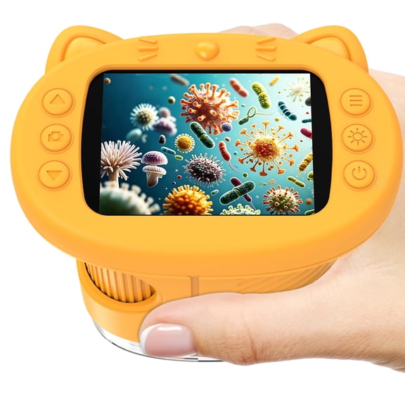 Digital Microscope for Kids & Teens, Handheld Portable Mini Microscope with 2.4 Inch IPS Screen, STEM Science Toy for Boys & Girls, Science Kits for Toddlers Ages 3-6 6-12