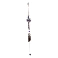 thumbnail image 3 of Blue Floral Aquamarine Cross With Gemstones Metal Scroll Filigree Wind Chime, 3 of 10