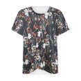 thumbnail image 5 of Camisetas de manga corta de verano para mujer, blusa informal con cuello redondo y estampado frontal Pompotops hfajkhk129039, 5 of 5