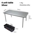 thumbnail image 1 of Mesa IGT portátil de aleación de aluminio para acampar, mesa plateada, equipo para exteriores, combinación gratuita, mesa de 2 unidades, 1 of 4