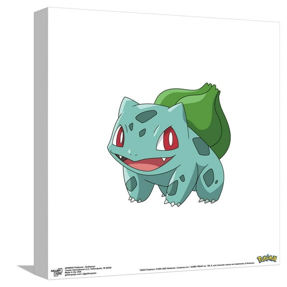 Gallery Pops Pokémon - Bulbasaur Canvas Wall Art, Unframed Version, 12" x 12"