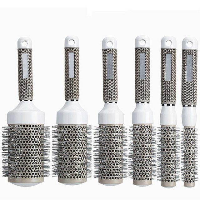 Salon Accessories Curl Brush For Curly Hair Rubber Nylon Material Grey 26x5.3cm 1Set