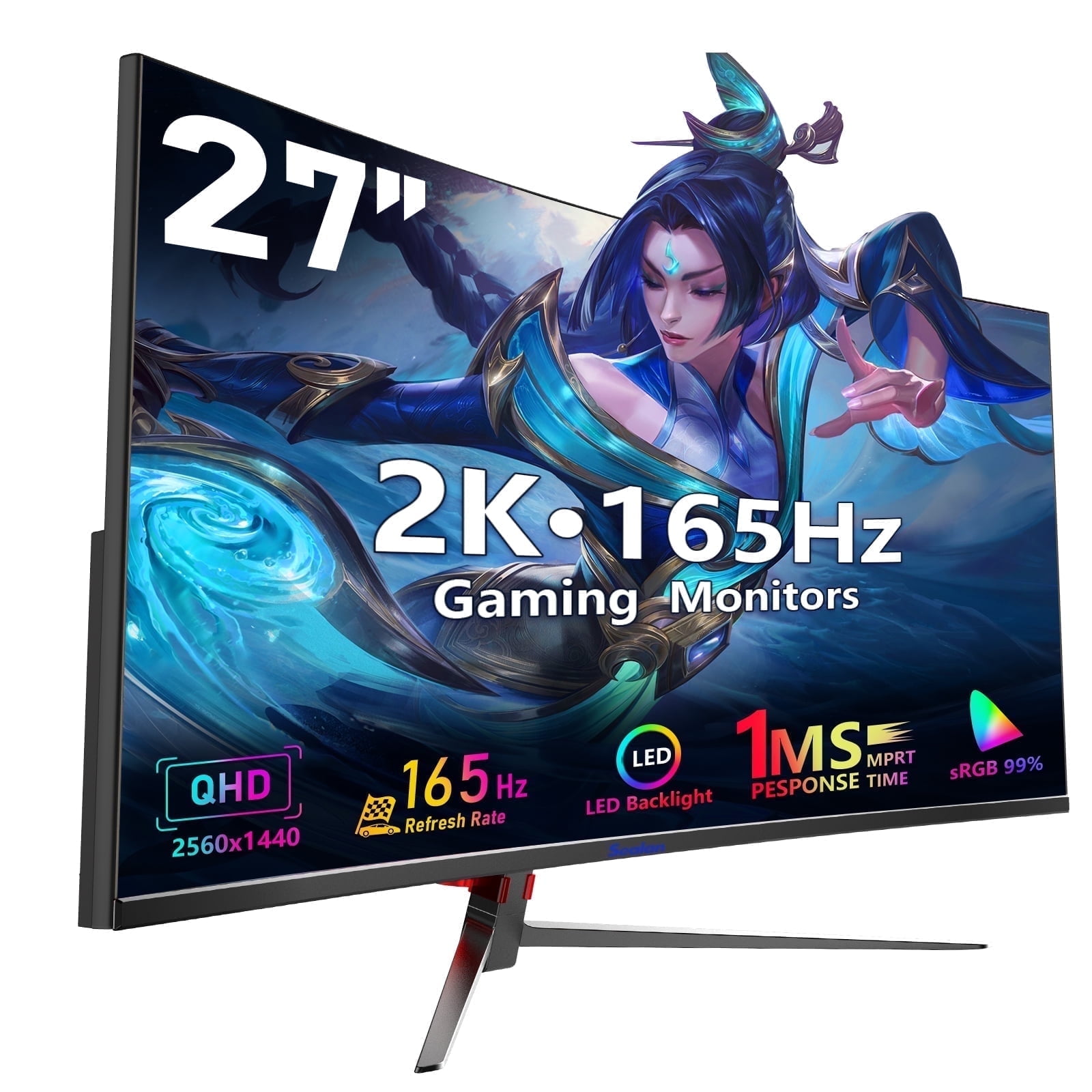 Sealan 27inch Curved Gaming Monitor 2k QHD(2560*1440) 165HZ,1800R ,99% sRGB , AMD FreeSync Premium Display, Eye Care, HDMI 3ms MPRT - Ideal for Gaming & Entertainment
