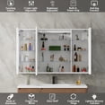 thumbnail image 3 of DEYGIA Medicine Cabinet with LED Mirror for Bathroom, 24''x40'' Aluminum, Wall Mounted Surface led Medicine Cabinet, Defog, Stepless Dimming, 3 Color Change, 2 Outlets, 2USB (24''x40'' Triple Door), 3 of 7