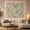 Gold Center Blooms, variant on 3D White Floral Relief on Cream Background, Serene Minimalist for Home Decor Enthusiasts, Sculptural Wall Art, Housewarming Gift, Tapestry Wall Hanging for Bedroom and Living Room