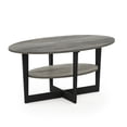 thumbnail image 5 of Furinno Jaya 2-Tier Round Coffee Table, Small Grey Coffee Table with Storage Shelf, Oval Center Table for Living Room, Bedroom, Home Office, Grey Oak, 5 of 5