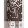 thumbnail image 6 of Brown Flowers Sheer Curtains 45 Inch Length 2 Panels Set Window Treatments, Spring Floral Botanical Modern Art Rod Pocket Semi Curtains for Living Room/Bedroom/Kitchen Décor, 104"W x 45"L, 6 of 7