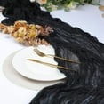 thumbnail image 3 of Holzlrgus 13Ft Black Cheesecloth Table Runner, 160inch Long Cheese Cloth Boho Gauze Table Runner for Wedding Bridal Baby Shower Birthday Holiday Party Sheer Halloween Table Decorations, 3 of 7
