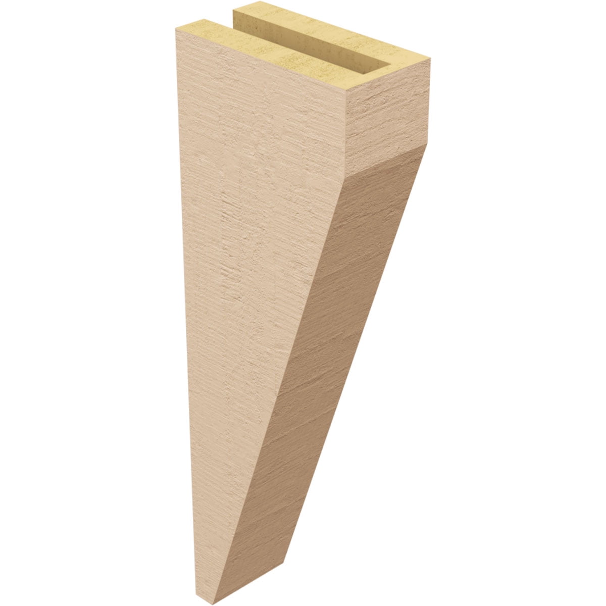 3"W x 6"D x 18"H Thin Concord Rough Cedar Woodgrain TimberThane Corbel, Primed Tan