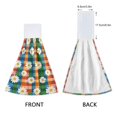 thumbnail image 3 of Yayeee Kitchen Hanging Hand Towels Set of 2 with Loop Bathroom Absorbent Tie Towel, Green Checkered Daisy, 3 of 7