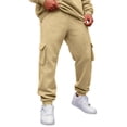 thumbnail image 3 of Basysin Men Jogger Cargo Pants Elastic Stretch With Pocket Casual Sweatpants Relaxed Fit Daily Workout Lounge Trousers Men, 3 of 6