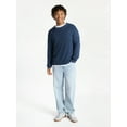 thumbnail image 2 of No Boundaries Marled Cotton Crewneck Pullover Sweater, Midweight, Men's & Big Men's, 2 of 5