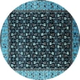 thumbnail image 1 of Ahgly Company Indoor Round Oriental Light Blue Industrial Area Rugs, 4' Round, 1 of 4