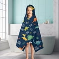 thumbnail image 6 of Dinosaur Pattern with Text Elements Hooded Bath Towel，50"x30" for Ages 3 To 12 Kids, Quick Dry Lightweight Soft Microfiber Hood Beach Towel Cover Up for Kids, 6 of 7