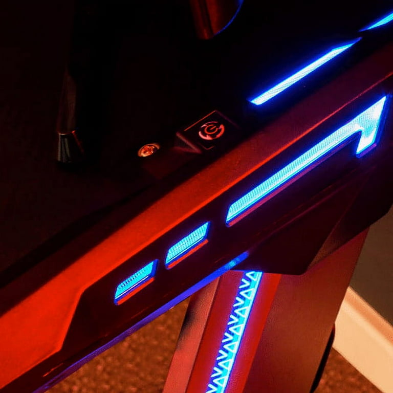 X Rocker Lynx Modern LED Gray Metal Video Gaming Desk with mousepad Walmart