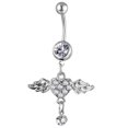 thumbnail image 5 of nipocaio 4 Bijoux Percés avec des Ailes d'Ange de Diamant, Anneau Ombilical, Clou Ombilical, Bouton Ombilical, Bijoux de Danse du Ventre Créatif, Décoration Ombilicale, 5 of 5