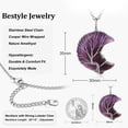 thumbnail image 7 of Bestyle Tree of Life Crescent Moon Necklace Nature Amethyst Healing Crystal Necklaces February Birthstone Jewelry Gifts for Mother's Day Birthday, 7 of 7