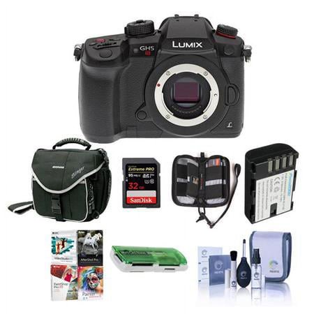 UPC: 0192223020139 | Lumix DC-GH5s Mirrorless Camera Body – Bundle With 32GB SDHC U3 Card  Spare Battery  Camera Case  Cleaning Kit  Memory Wallet  Card Reader  Software Package