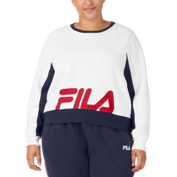 MSRP $40 Fila Plus Size Calm Graphic Colorblocked Sweatshirt Size 3X