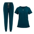 thumbnail image 2 of Conjunto de uniforme médico para mujer, pantalón con cordón y pantalón deportivo para salón de belleza. L, 2 of 9