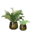 thumbnail image 3 of Bloomingville Various Round Metal Planters with Oxidized Finish, Green, Set of 2, 3 of 4